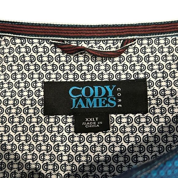 Cody James Core Button Down Shirt Mens XXLT Long Sleeve Western Rodeo Blue - Picture 4 of 4